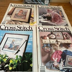 VINTAGE 90s Cross Stitch And Country Craft Pattern Books 25 projects each 4
